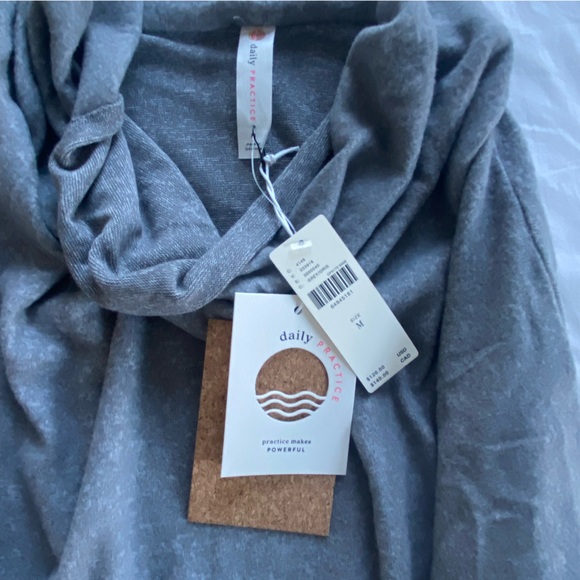 NWT Daily Practice by Anthropologie The Arabella Drapey Dress Cowl Neck Gray M - Picture 11 of 12